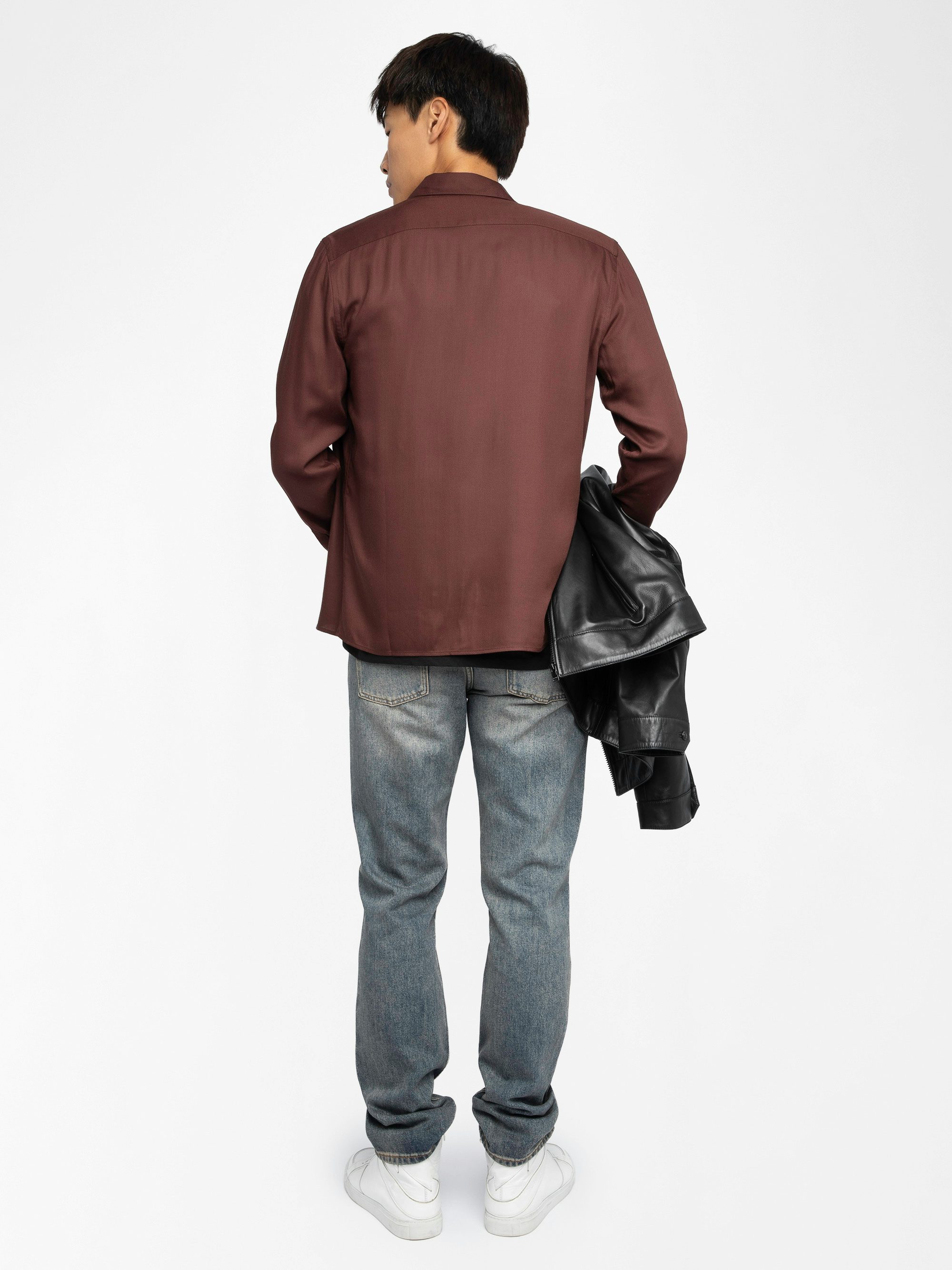 Sunay Shirt - Fluid fitted shirt with wing embroidery, long sleeves and button closure.